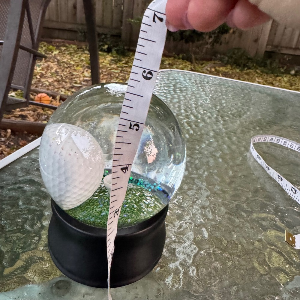 Golf Ball and Tee Snow Globe w Glitter and Wooden Base Sports Gift Collectables